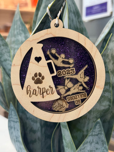 Bulldog Cheer shaker ornament