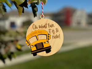 Oh what fun bus ornament