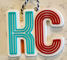 KC lined 3D printed ornament