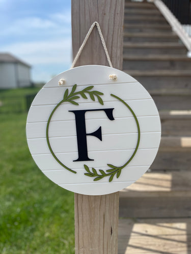 Shiplap Monogram door sign