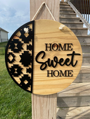 Boho Home Sweet Home Door Sign