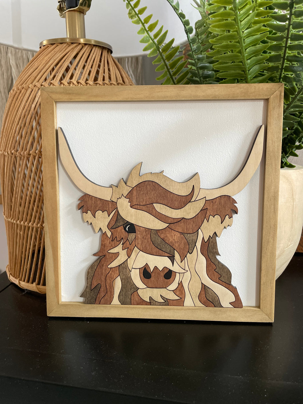 3D highland cow sign