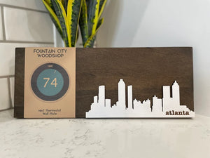 Nest Thermostat Wooden Wall Plate - Skyline
